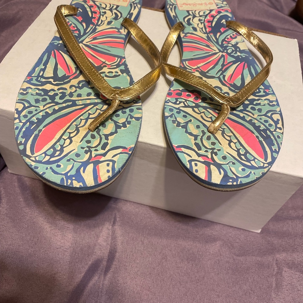 Lilly Pulitzer For Target  Flip Flops Women's Sz 7 Floral Sandals